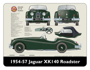 Jaguar XK140 Roadster (wire wheels) 1954-57 Mouse Mat